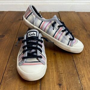 Keds kickstart seasonal toe cap girls size 12 stripes